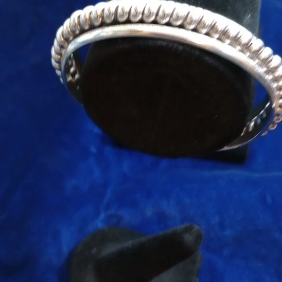 Sterling Silver Twisted Coil Cuff Bracelet Stamped Sterling - Picture 4 of 14